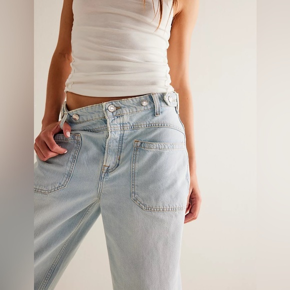 We The Free Palmer Cuffed Jeans in Daydream Blue - Picture 4 of 4
